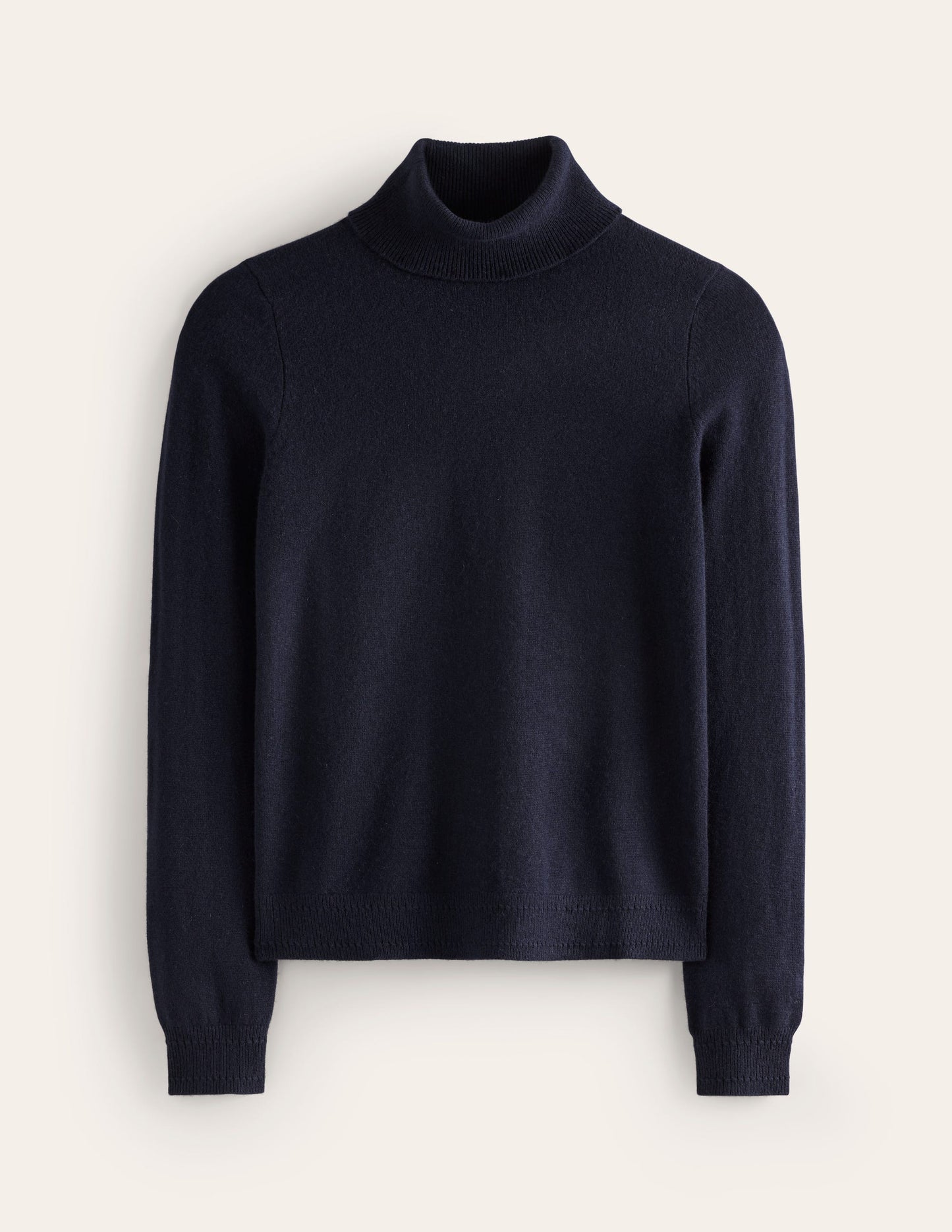 Eva Cashmere Roll Neck Jumper-Navy