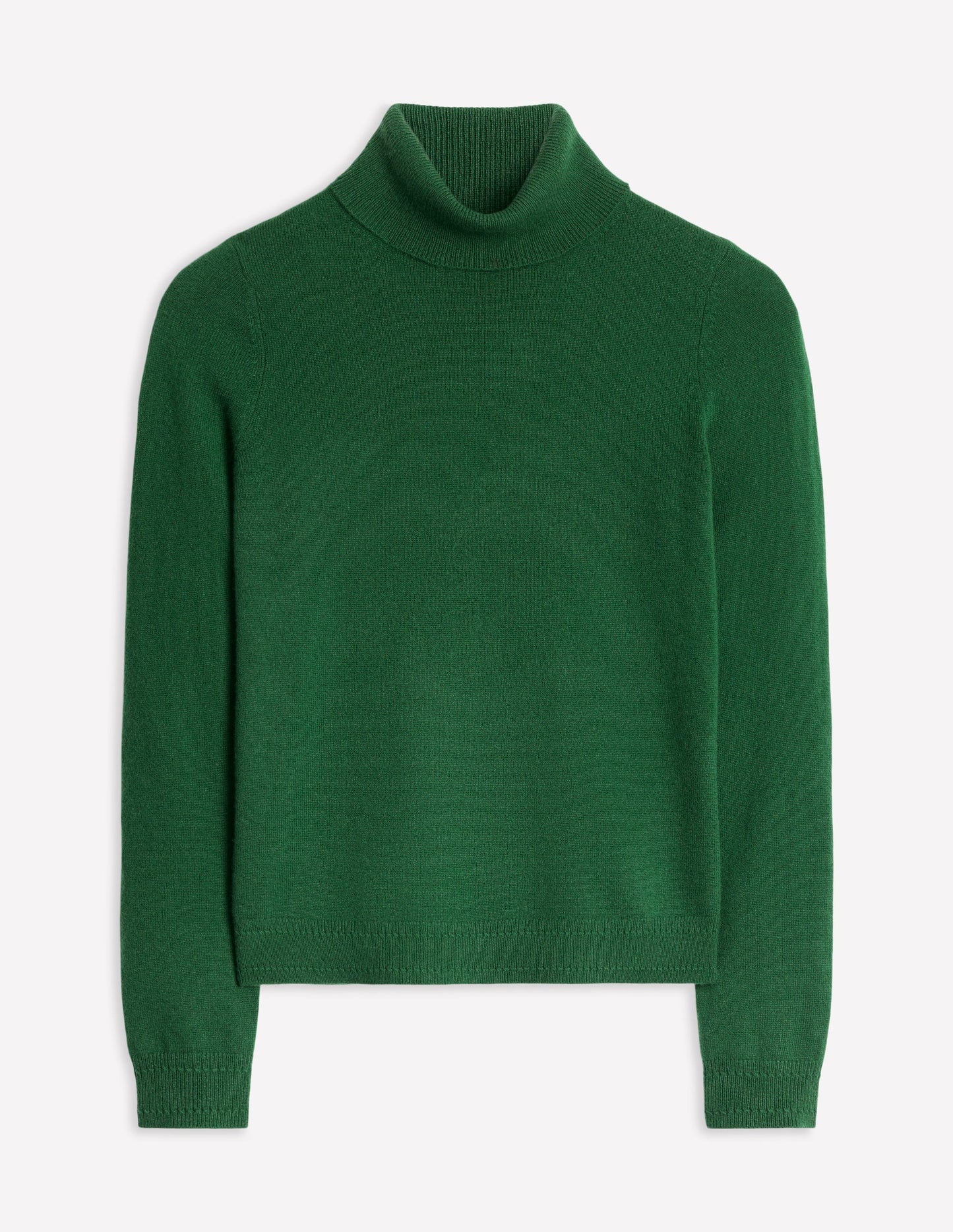 Eva Cashmere Roll Neck Jumper-Pine Green