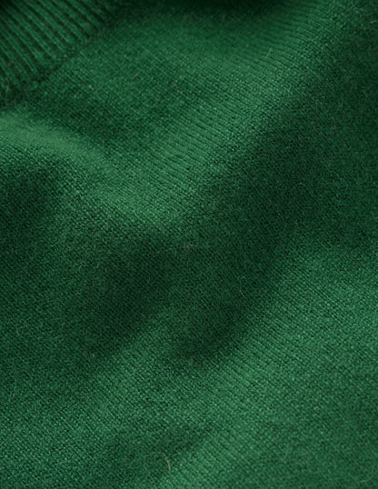 Eva Cashmere Roll Neck Jumper-Pine Green