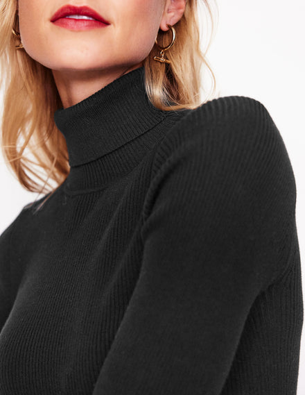 Catriona Roll Neck Jumper-Black