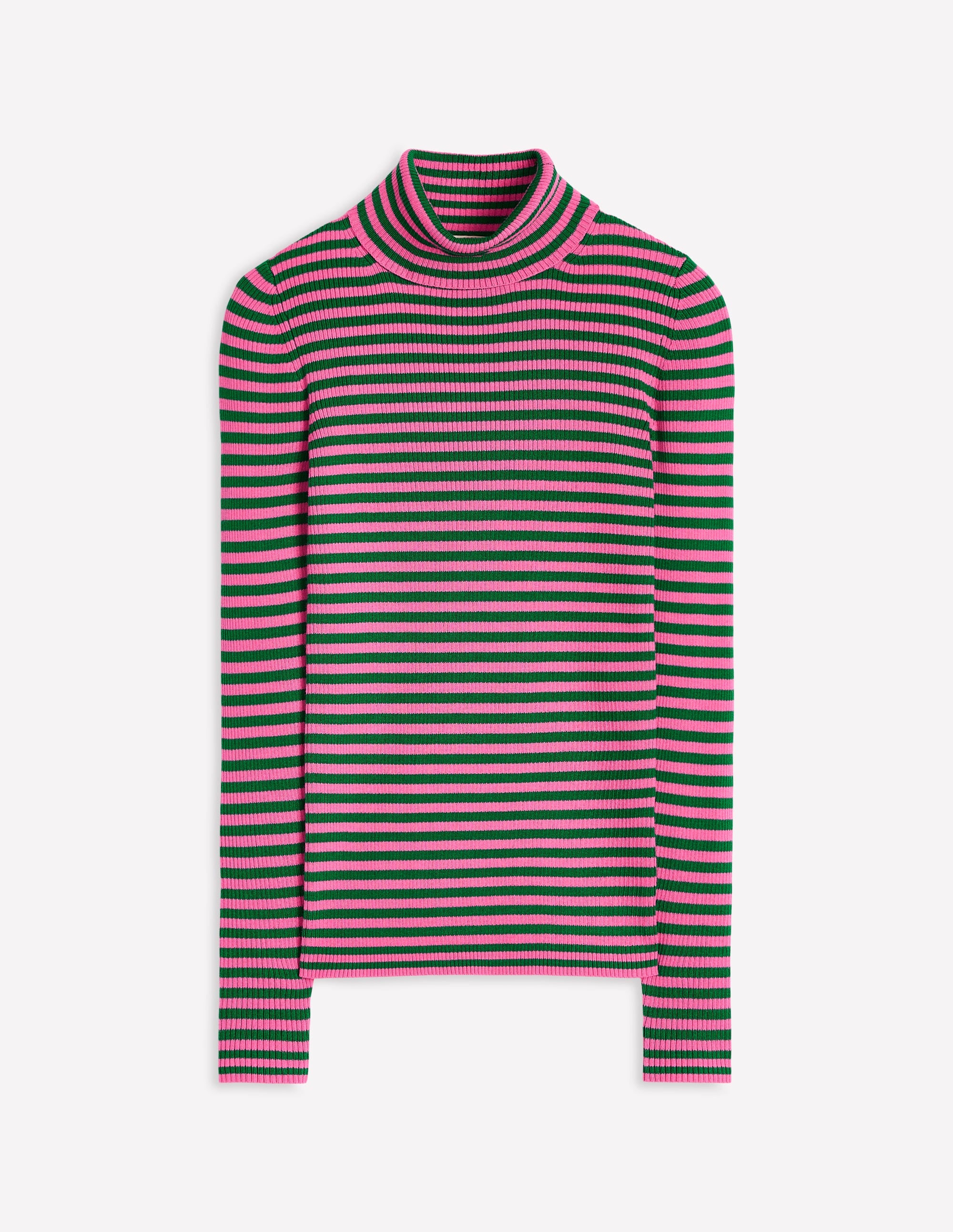 Catriona Roll Neck Jumper-Carmine Rose, Malachite Green - Image 5