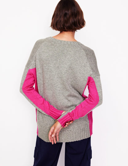 Zia Longline Jumper-Grey Melange