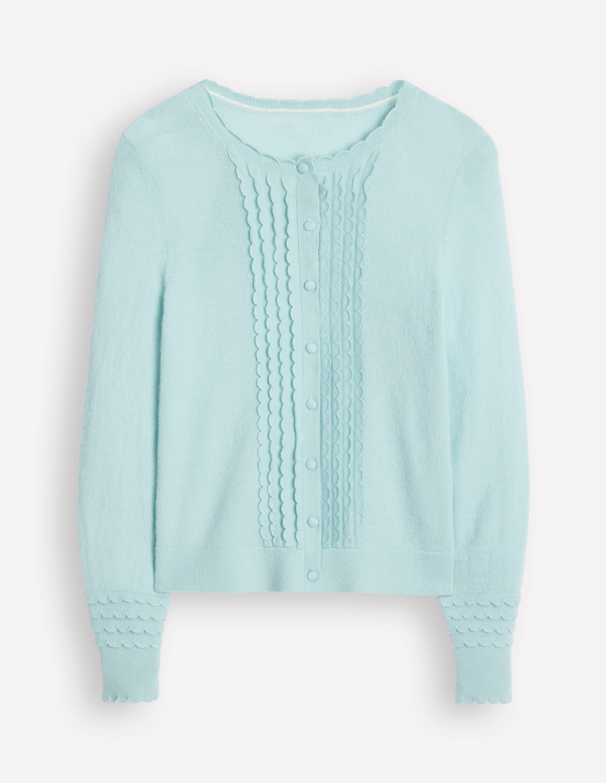 Scallop Sleeve Cardigan-Sky Blue - Image 5