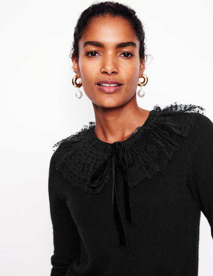 Tulle Party Jumper-Black