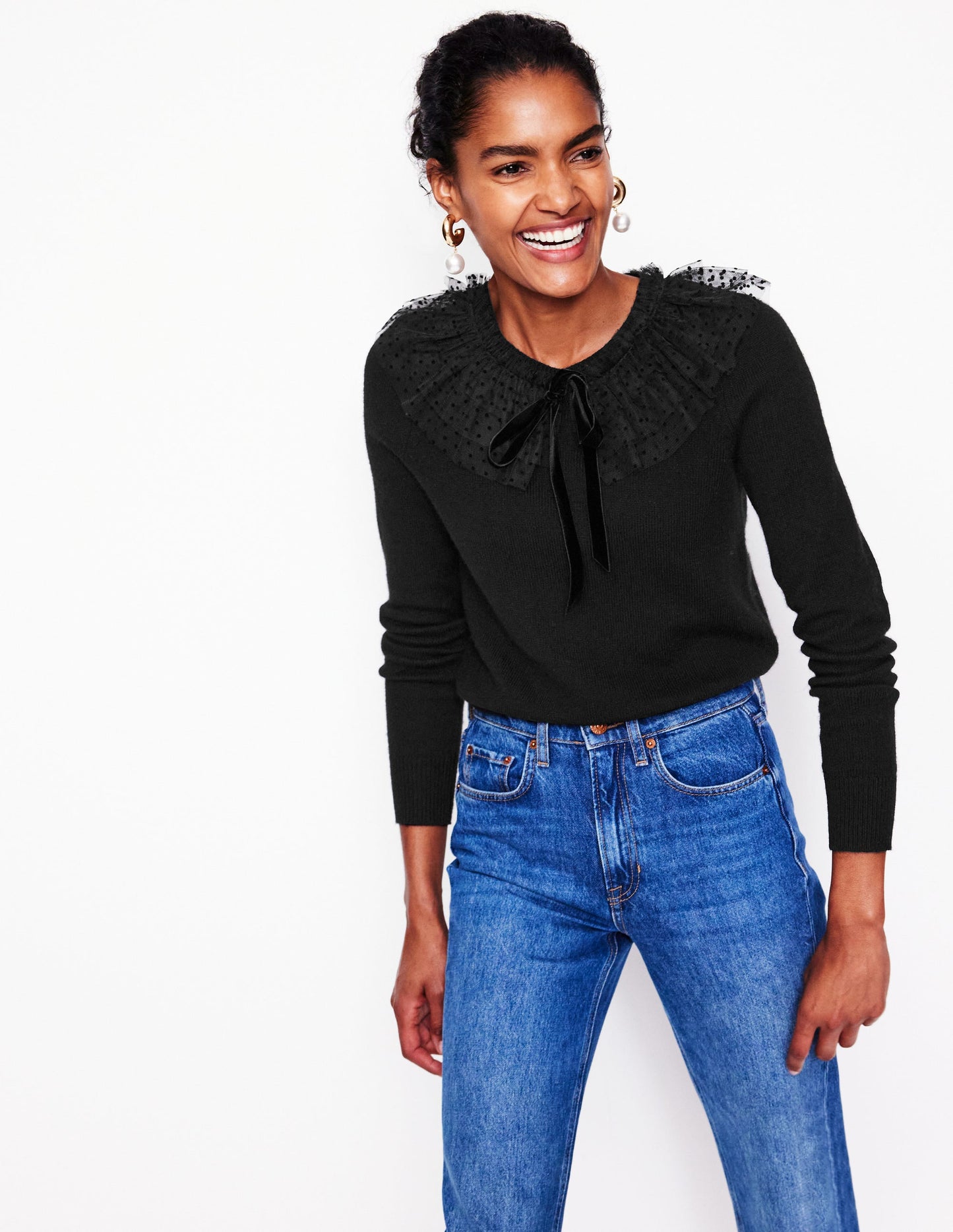 Tulle Party Jumper-Black