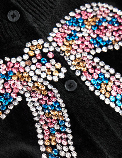 Fenella Embellished Cardigan-Black