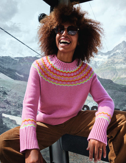 Cashmere Fair Isle Jumper-Formica Pink