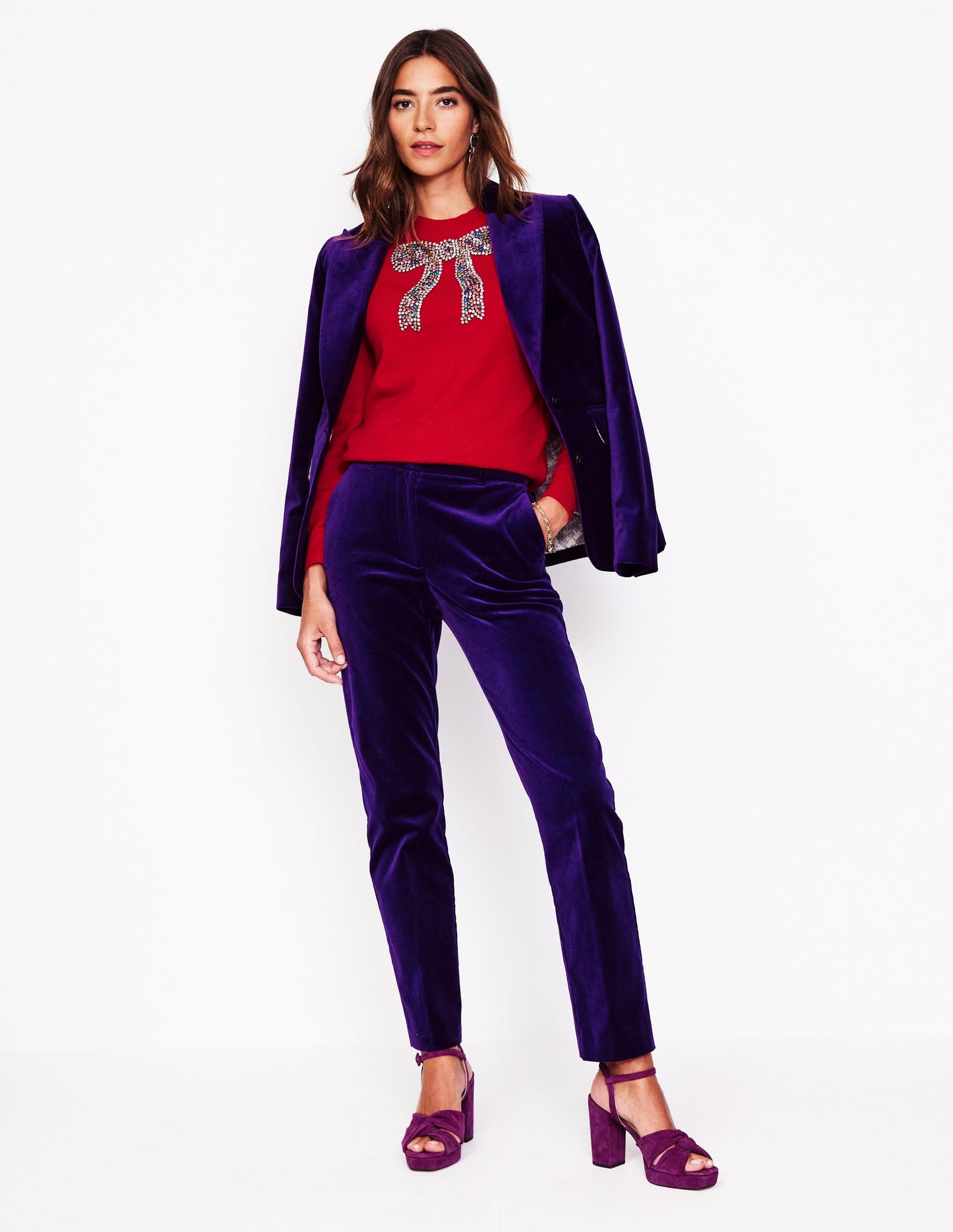 Fenella Embellished Jumper-Rouge Red