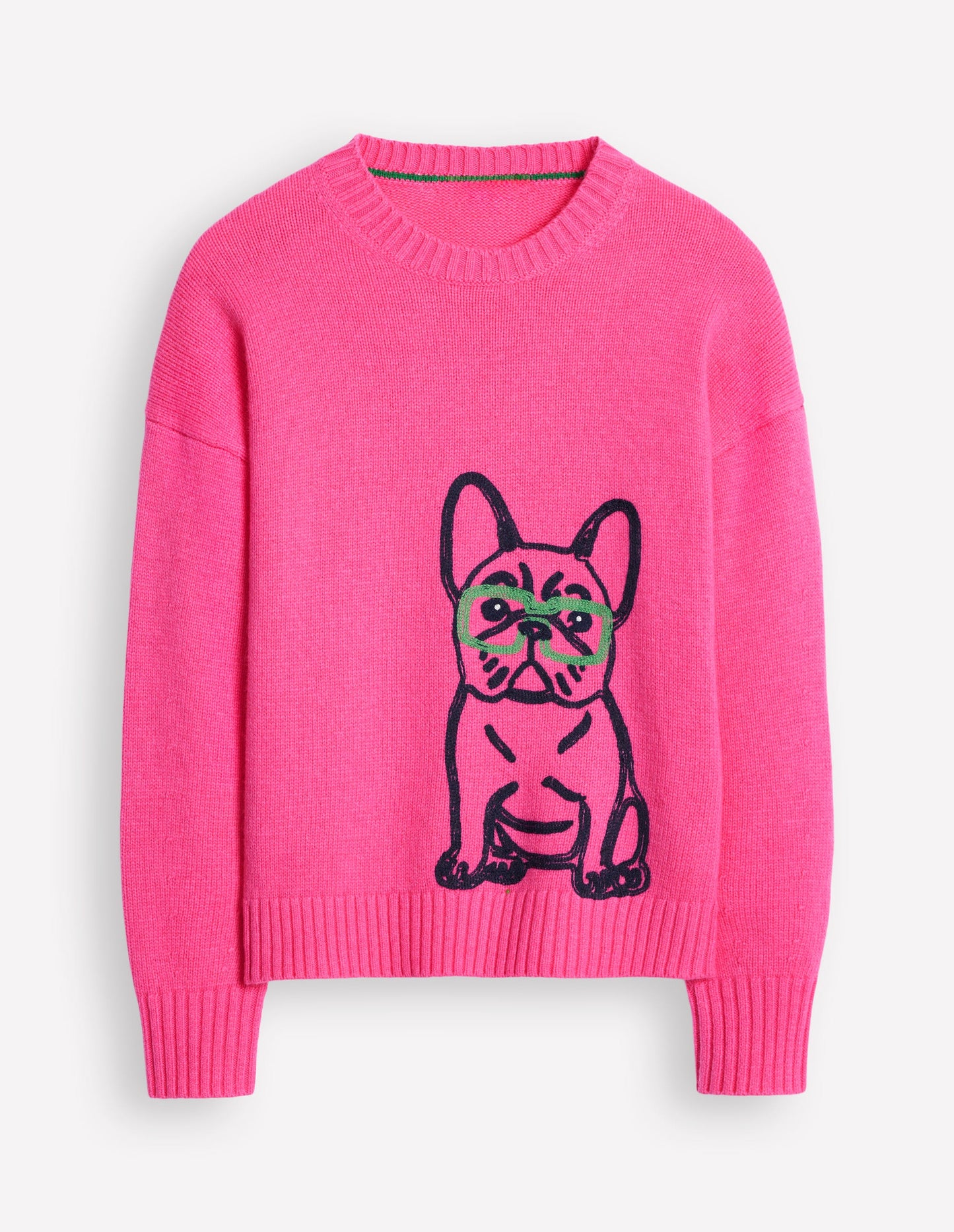 Natalie Embroidered Jumper-Party Pink, Bulldog