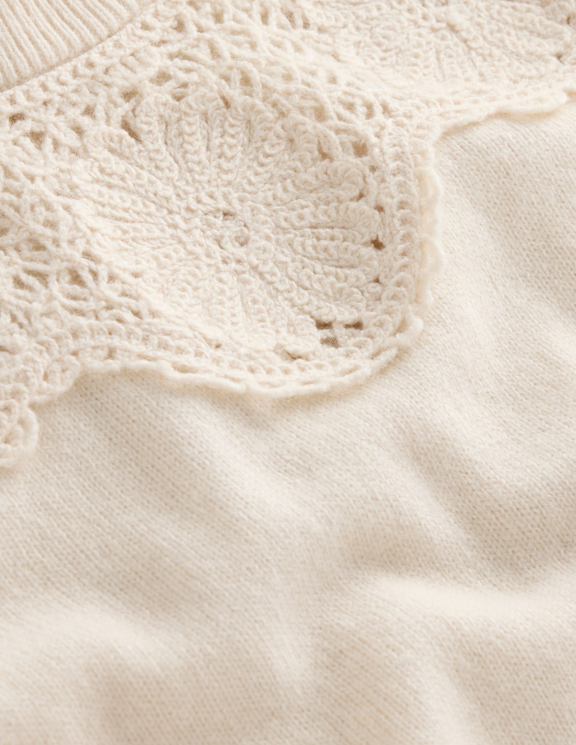 Flower Motif Jumper-Warm Ivory Melange-7