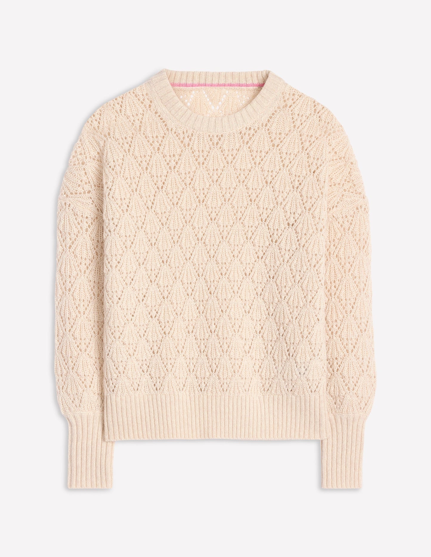 Chunky Pointelle Jumper-Warm Ivory