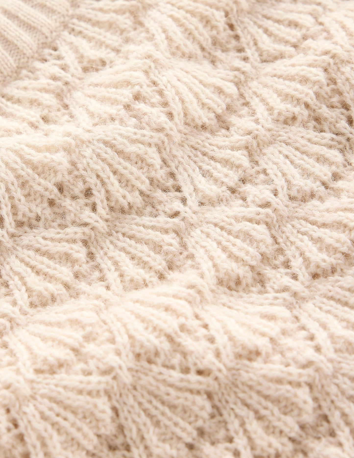 Chunky Pointelle Jumper-Warm Ivory