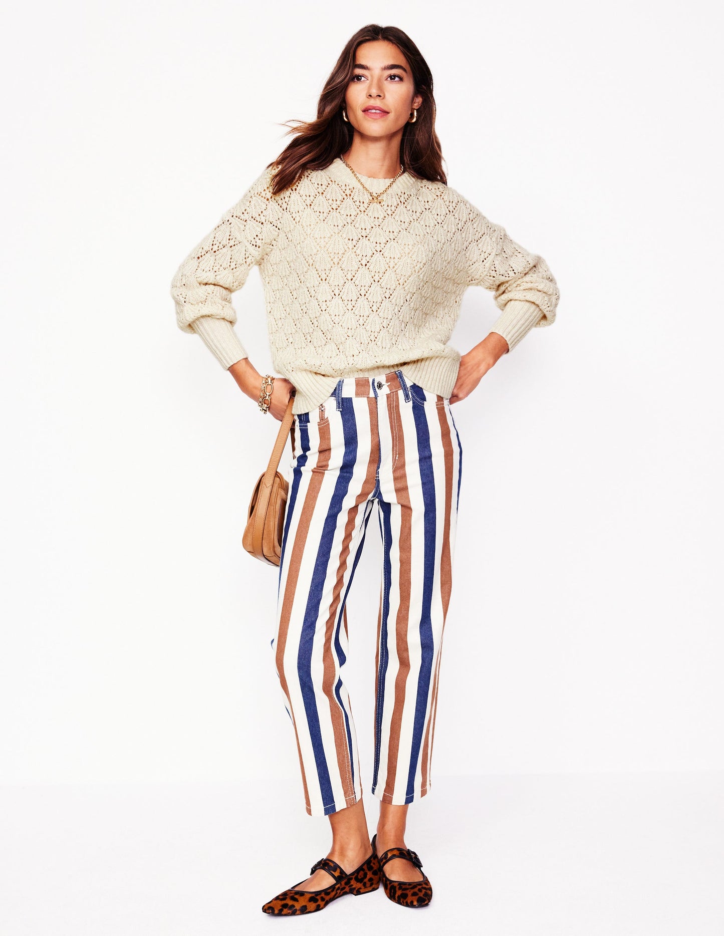 Chunky Pointelle Jumper-Warm Ivory