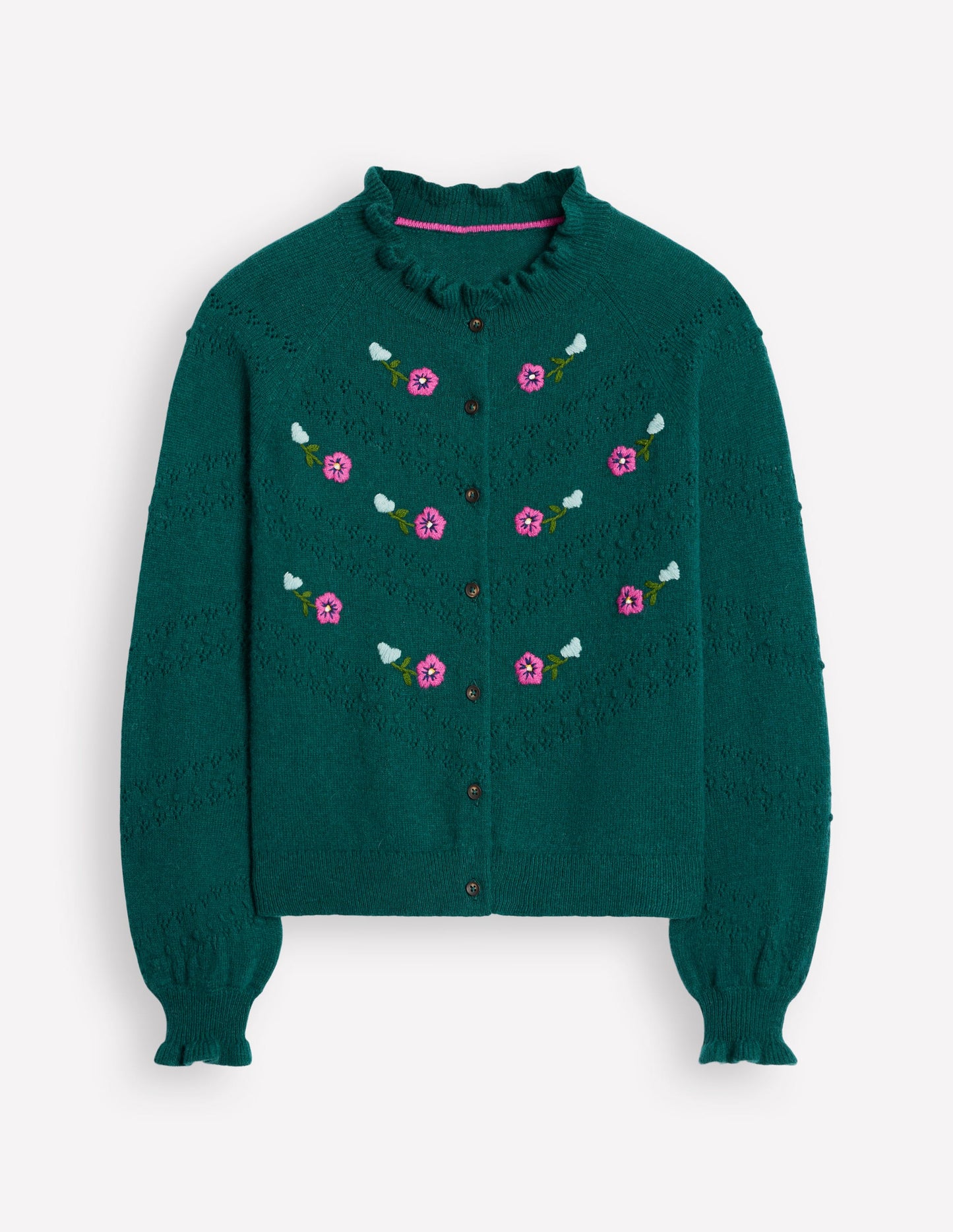 Fae Embroidered Cardigan-Glade Green