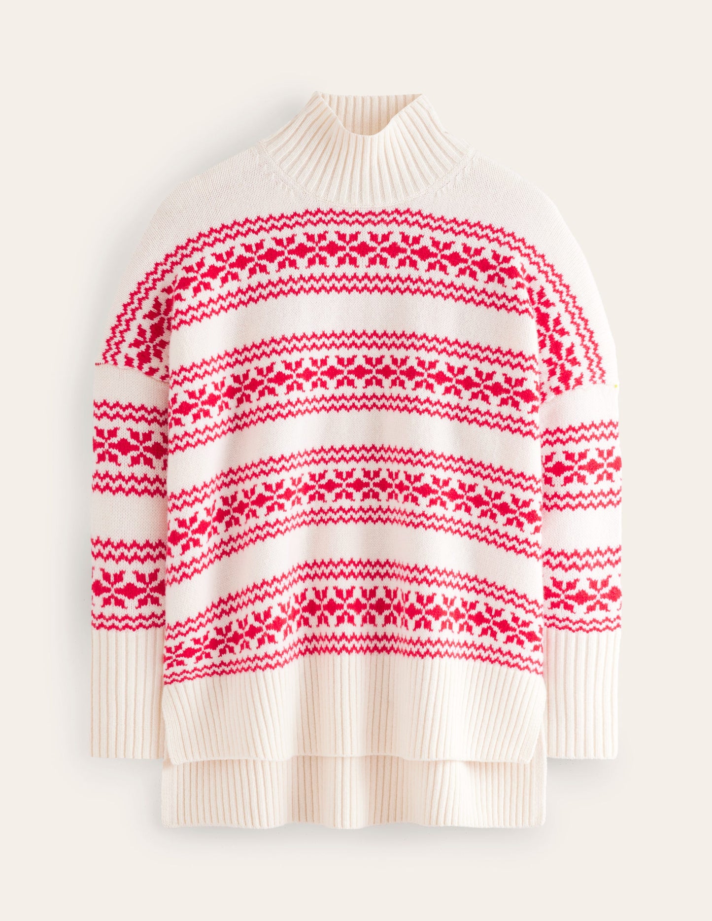 Jessica Oversized Jumper-Red Fair Isle