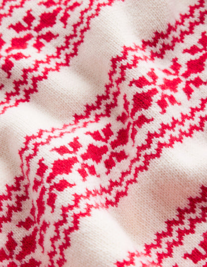 Jessica Oversized Jumper-Red Fair Isle