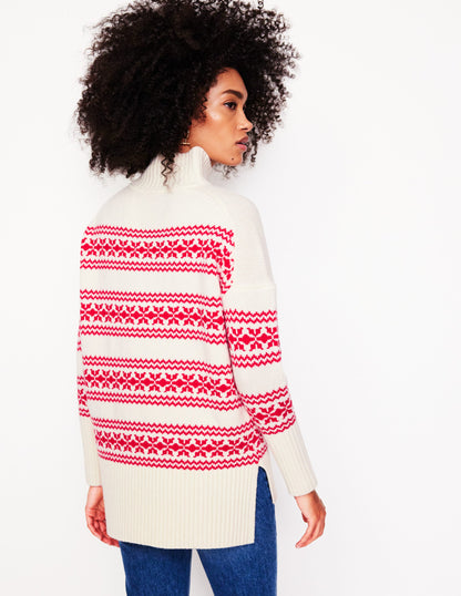 Jessica Oversized Jumper-Red Fair Isle