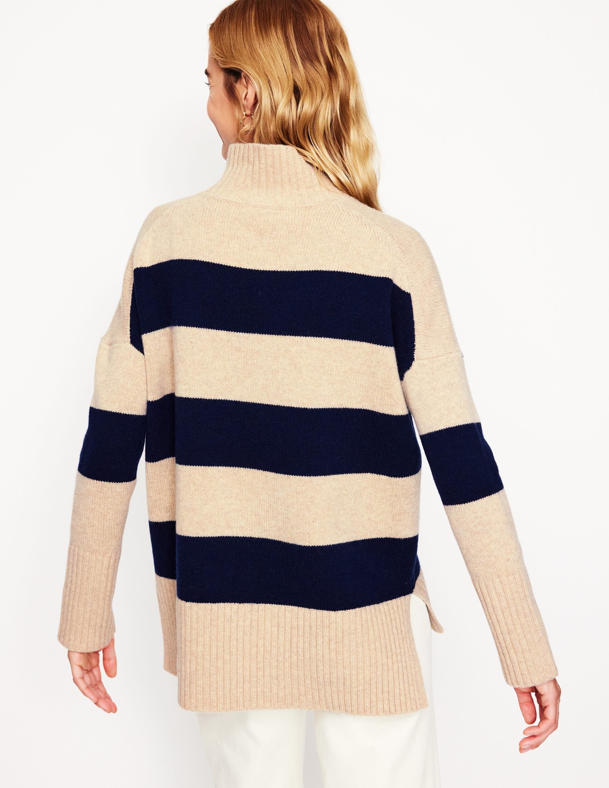Jessica Oversized Jumper-Chinchilla Melange, Navy - Image 4