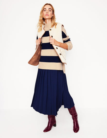 Jessica Oversized Jumper -Chinchilla Melange, Navy