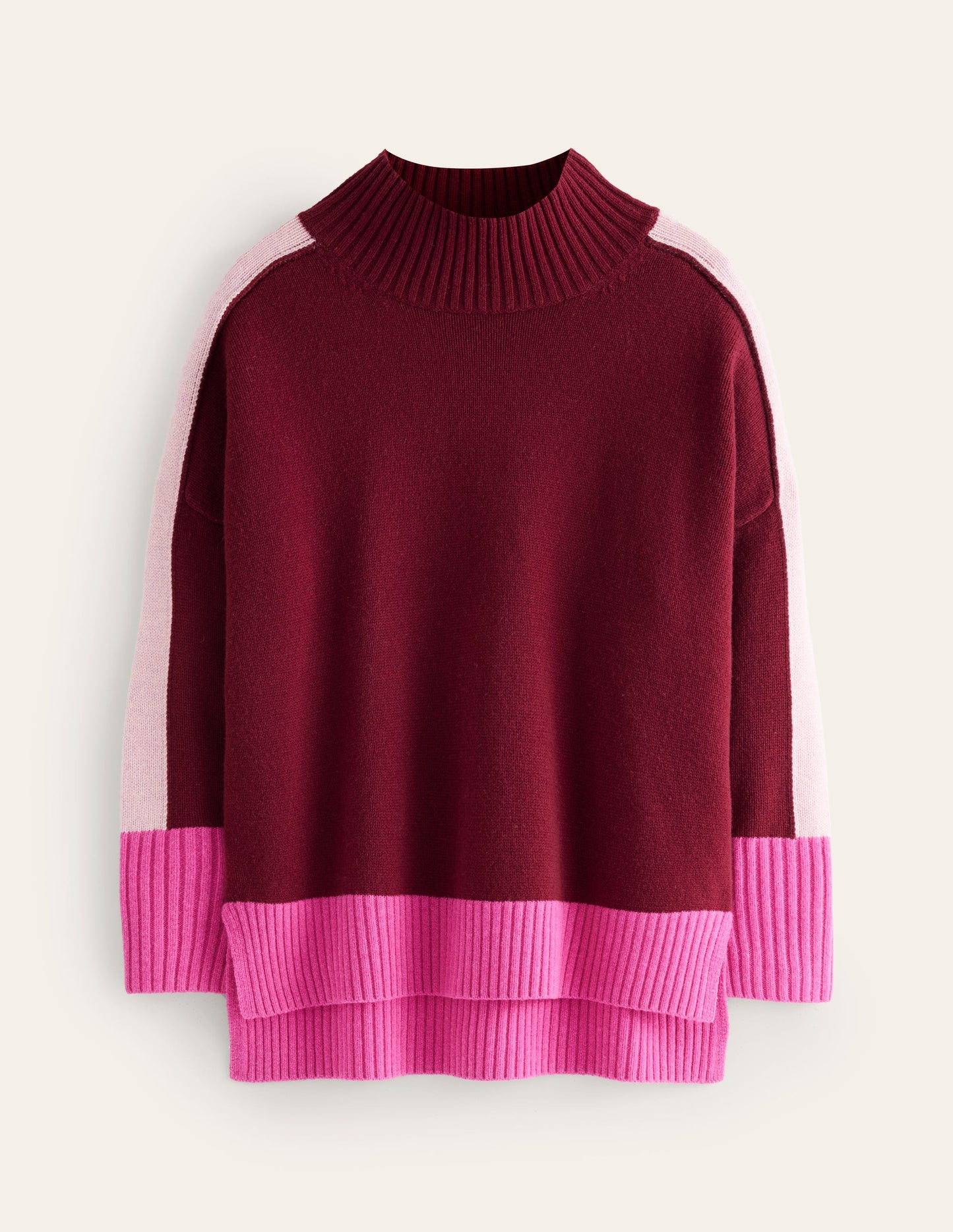 Jessica Oversized Jumper -Deep Wisteria, Colour Block