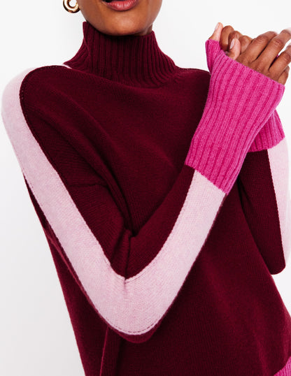 Jessica Oversized Jumper -Deep Wisteria, Colour Block