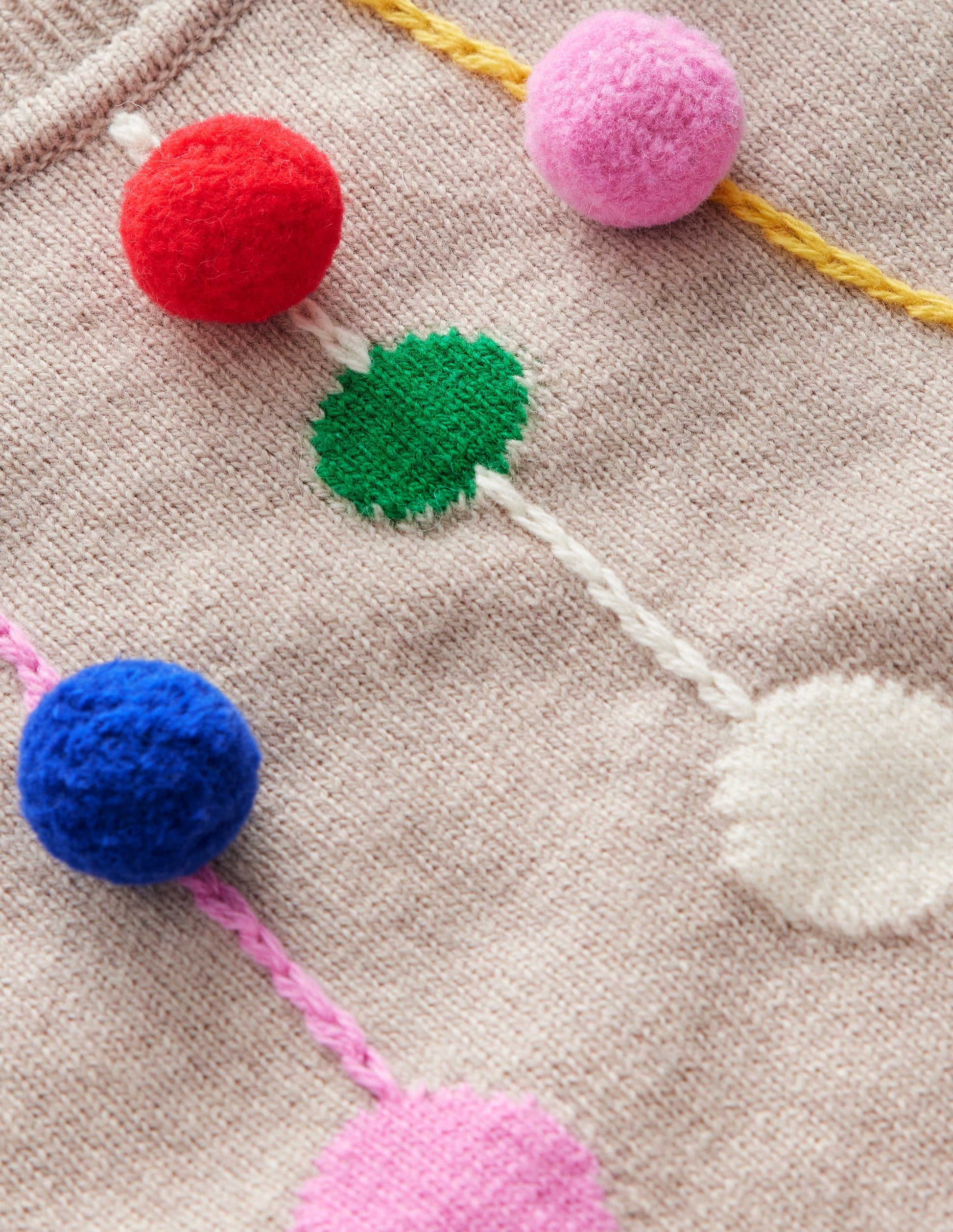 Pom Pom Jumper-Oatmeal, Multi Poms-7