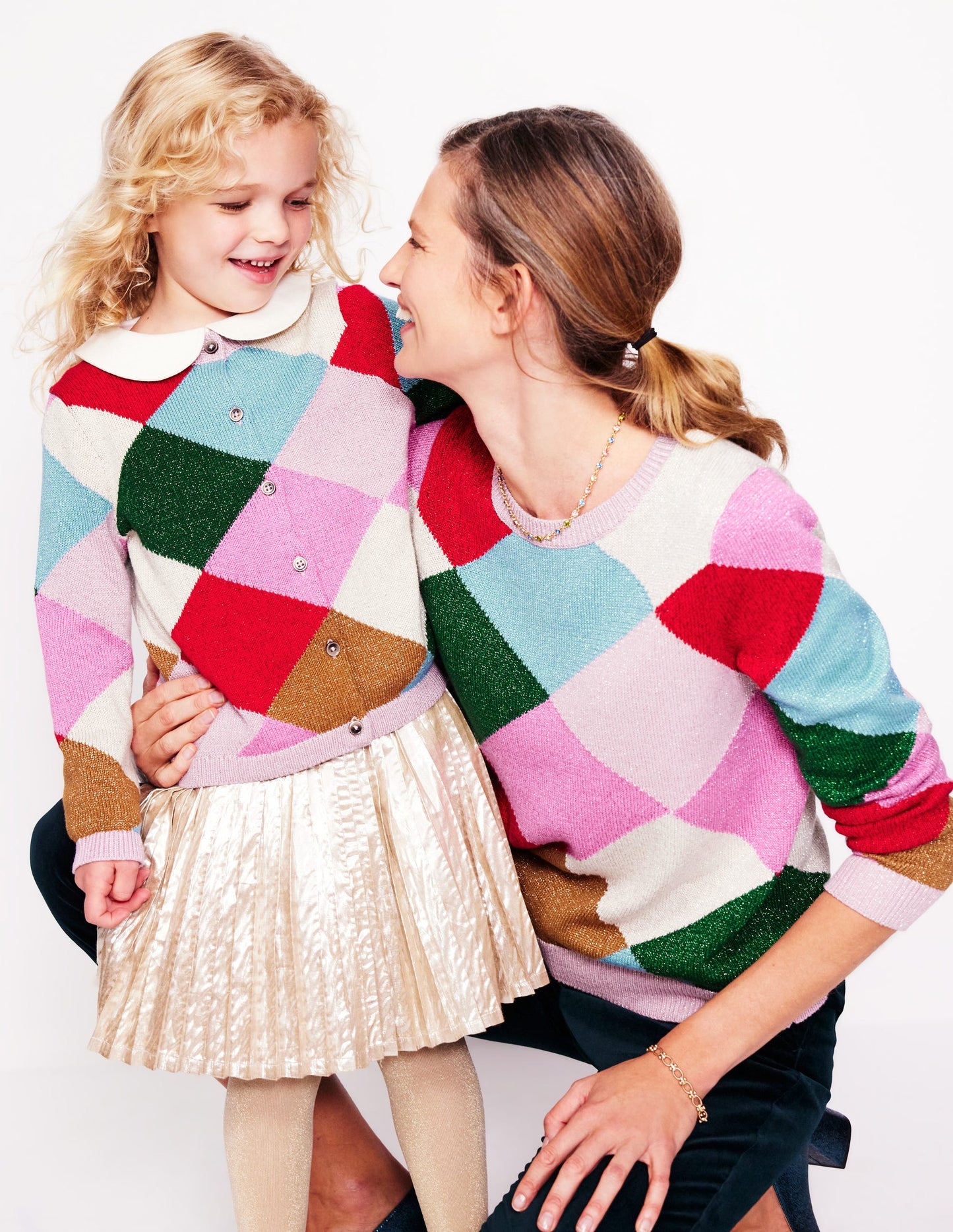 Sparkly Argyle Jumper-Multi Rainbow, Argyle