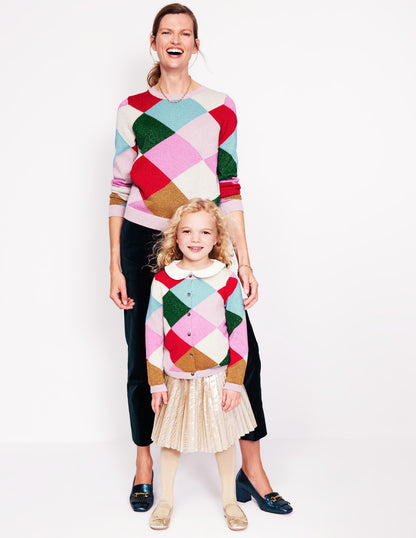 Sparkly Argyle Jumper-Multi Rainbow, Argyle