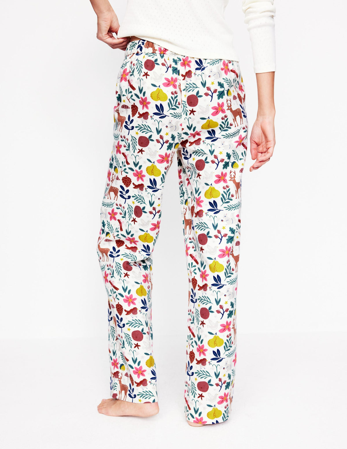 Brushed Cotton Pyjama Trouser-Woodland, Multi - Image 3