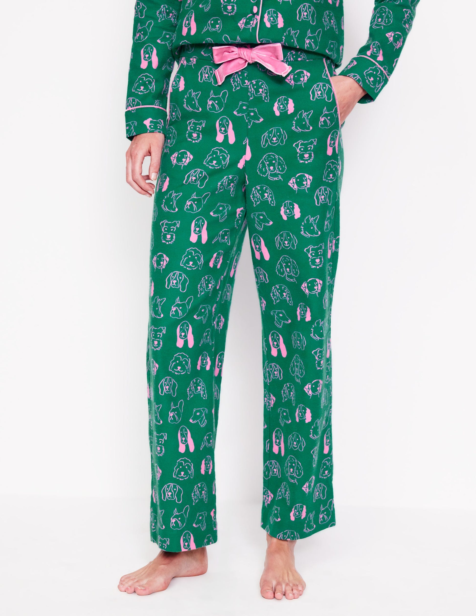 Brushed Cotton Pyjama Trouser-Malachite, Dogs-4