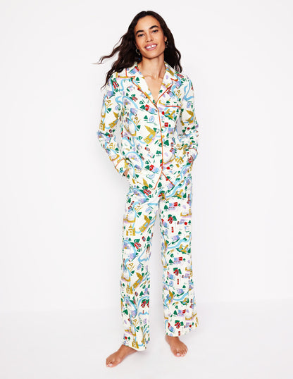 Brushed Cotton Pyjama Shirt-Multi, London Town