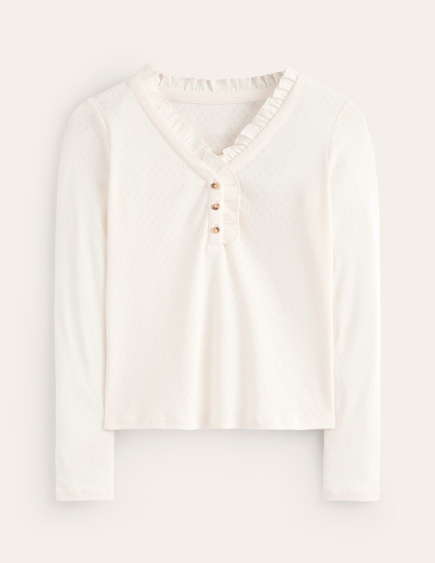 Henley Pyjama Top-Ivory