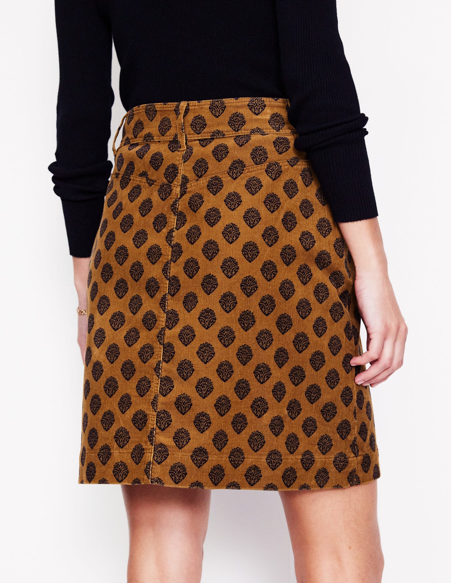 Estella Cord Skirt-Rubber, Ornate Stamp