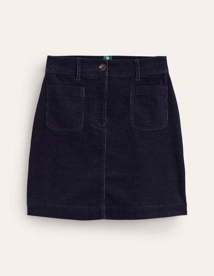 Estella Cord Skirt-Navy