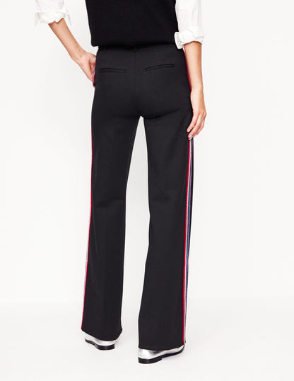 Westbourne Ponte Trousers-Black, Rainbow Stripe