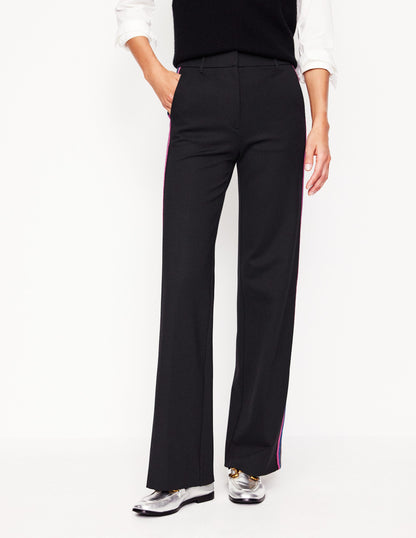 Westbourne Ponte Trousers-Black, Rainbow Stripe