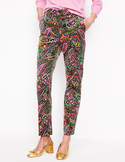 Kew Velvet Trousers-Eden, Tiger Bloom