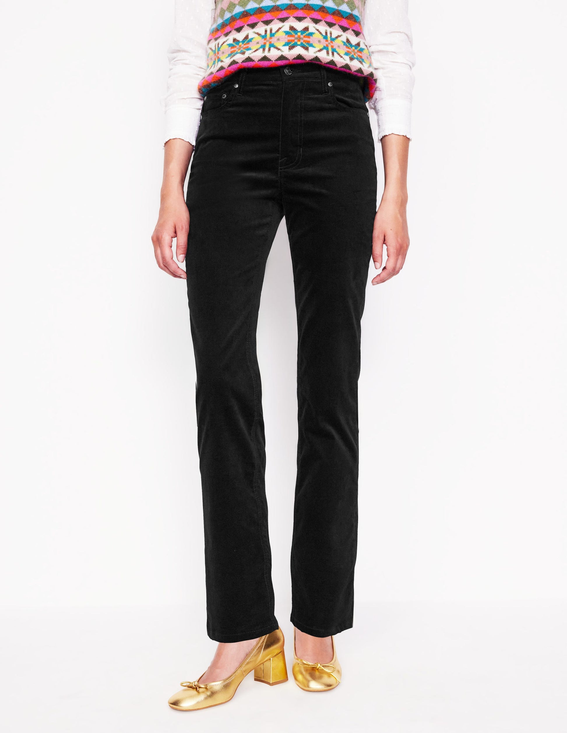 Velveteen 5 Pocket Jeans-Black-4