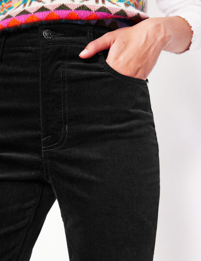 Velveteen 5 Pocket Jeans-Black-5
