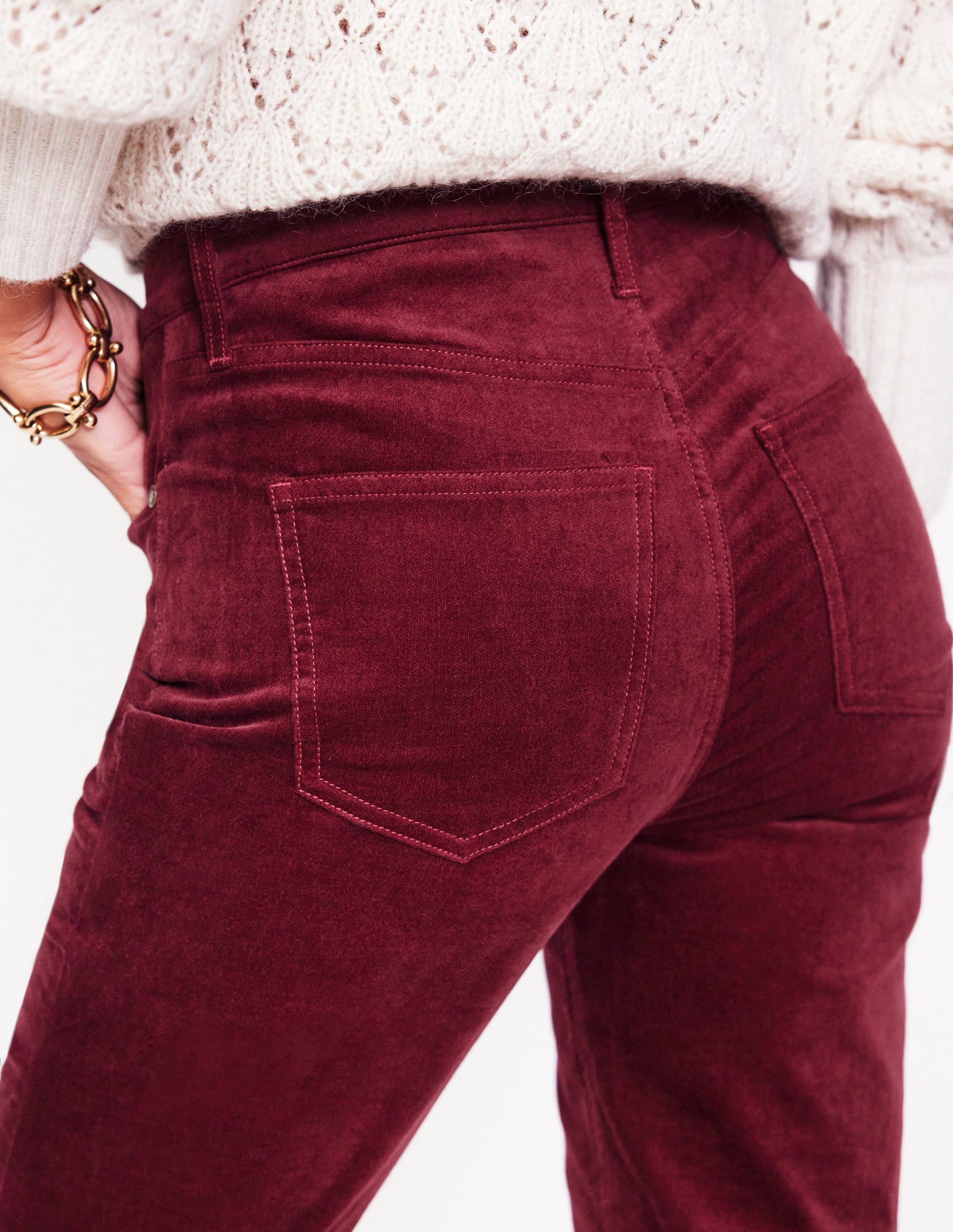 Velveteen 5 Pocket Jeans-Chestnut-2
