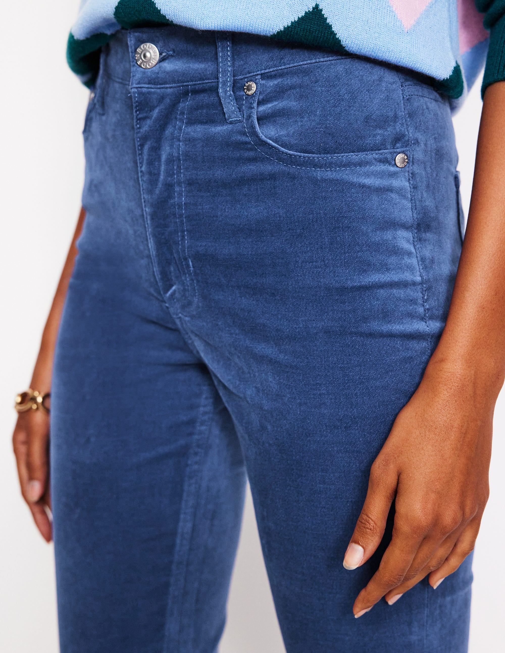 Velveteen 5 Pocket Jeans-Denim Blue - Image 2