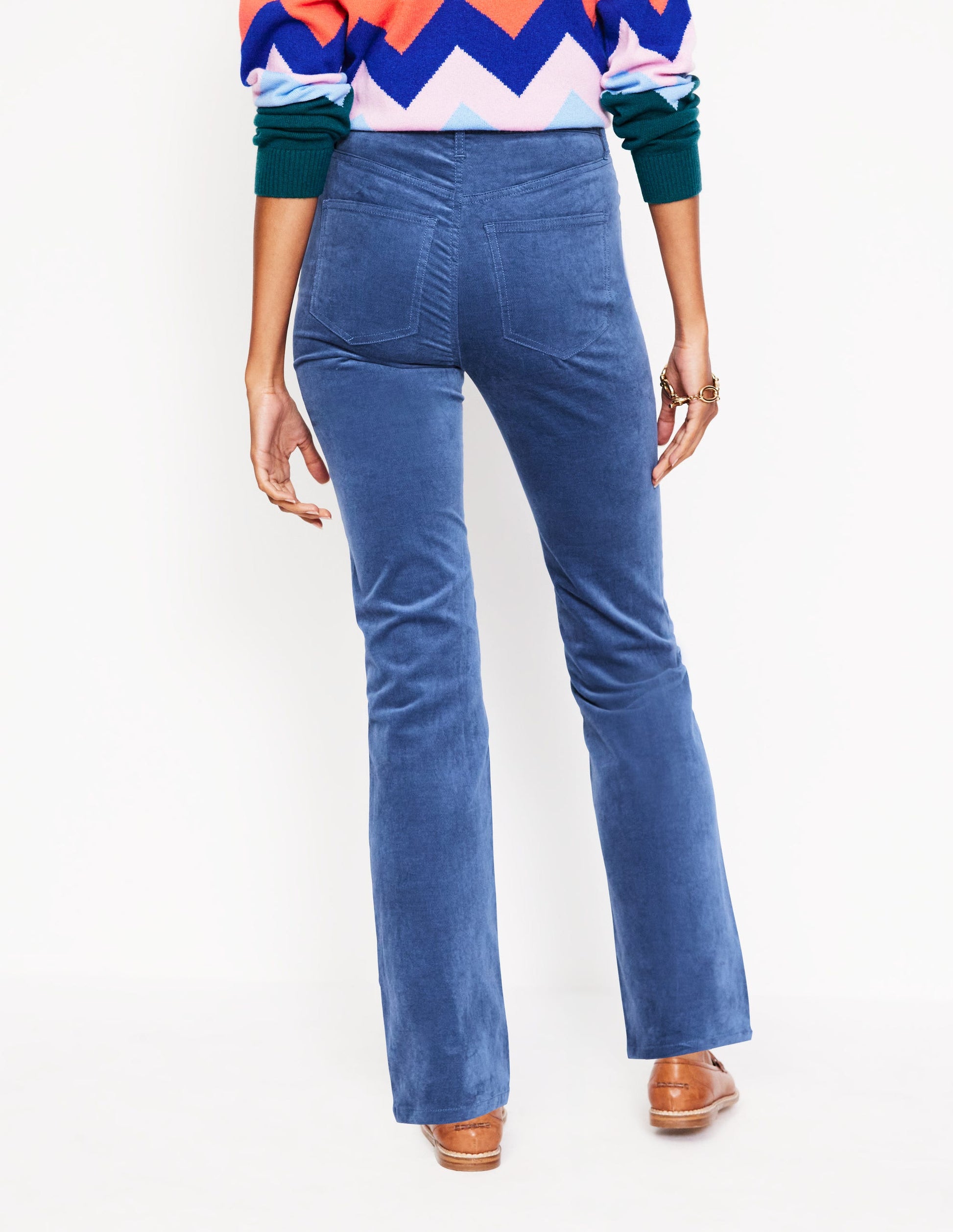 Velveteen 5 Pocket Jeans-Denim Blue-3