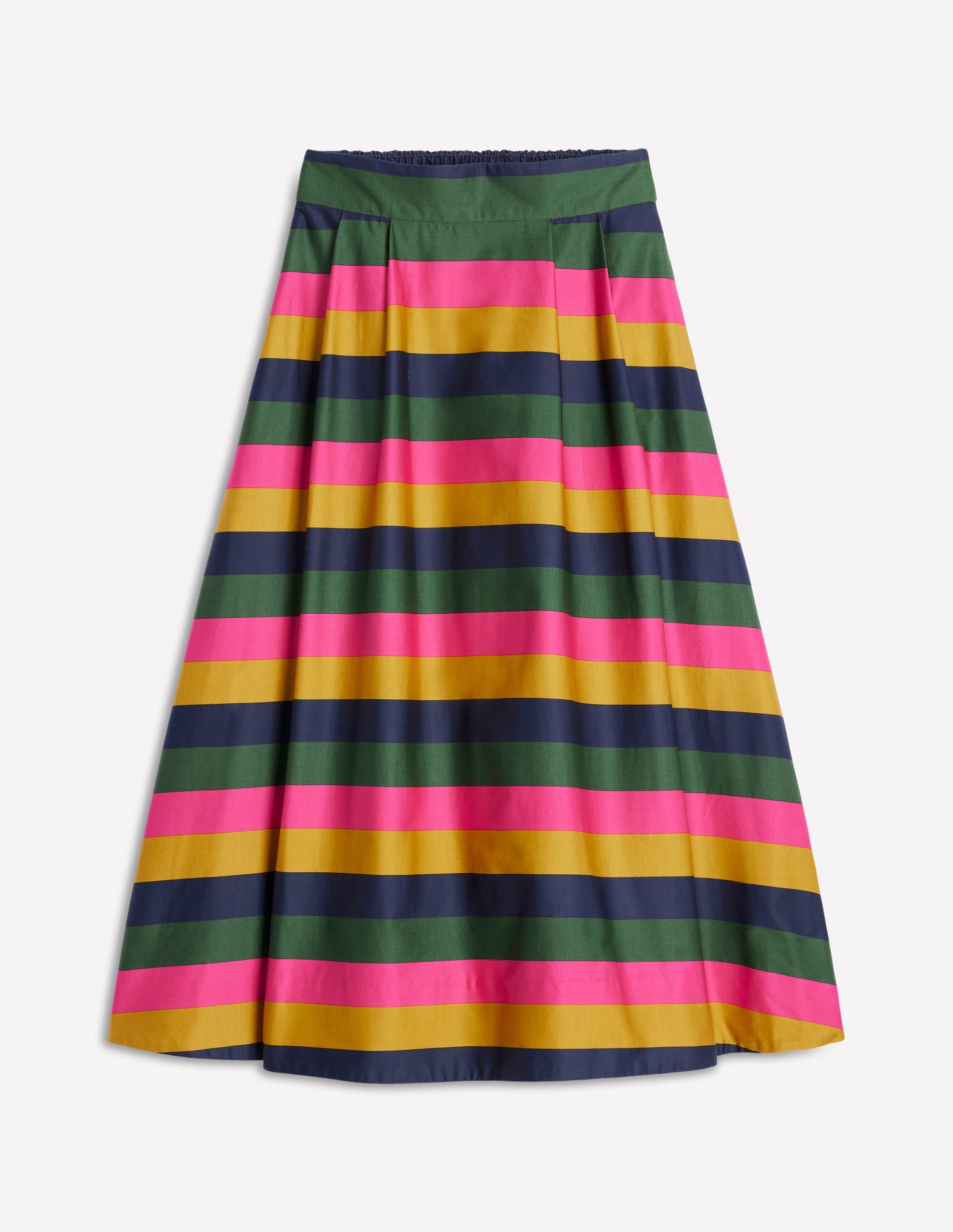 Isabella Cotton Sateen Skirt-Pine, Multi Stripe - Image 6