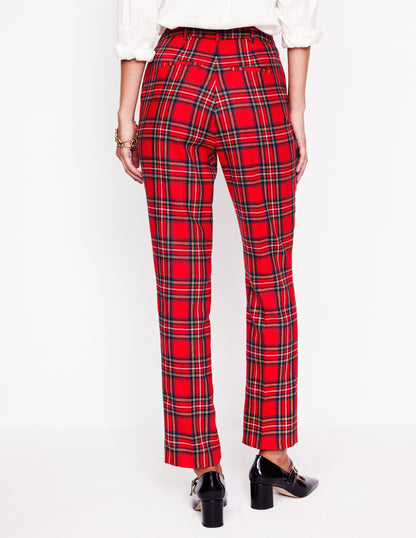 Kew Wool Blend Trousers-Red and Blue Check