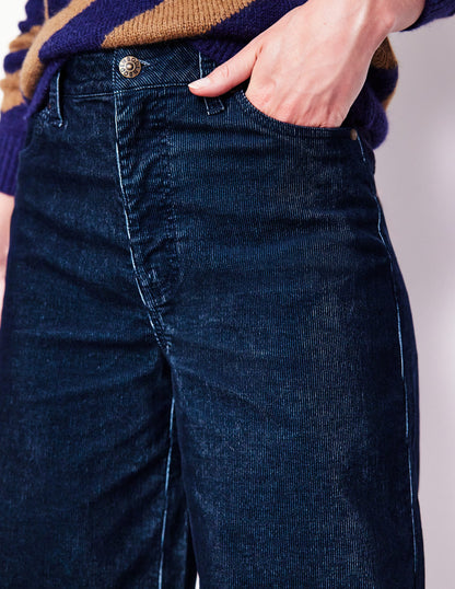 5 Pocket Cord Wide Jeans-Blue Ribbon-2