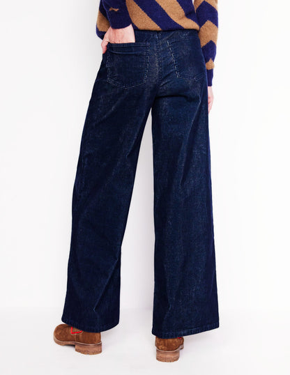 5 Pocket Cord Wide Jeans-Blue Ribbon-3