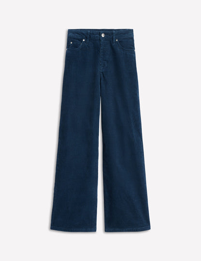 5 Pocket Cord Wide Jeans-Blue Ribbon-5