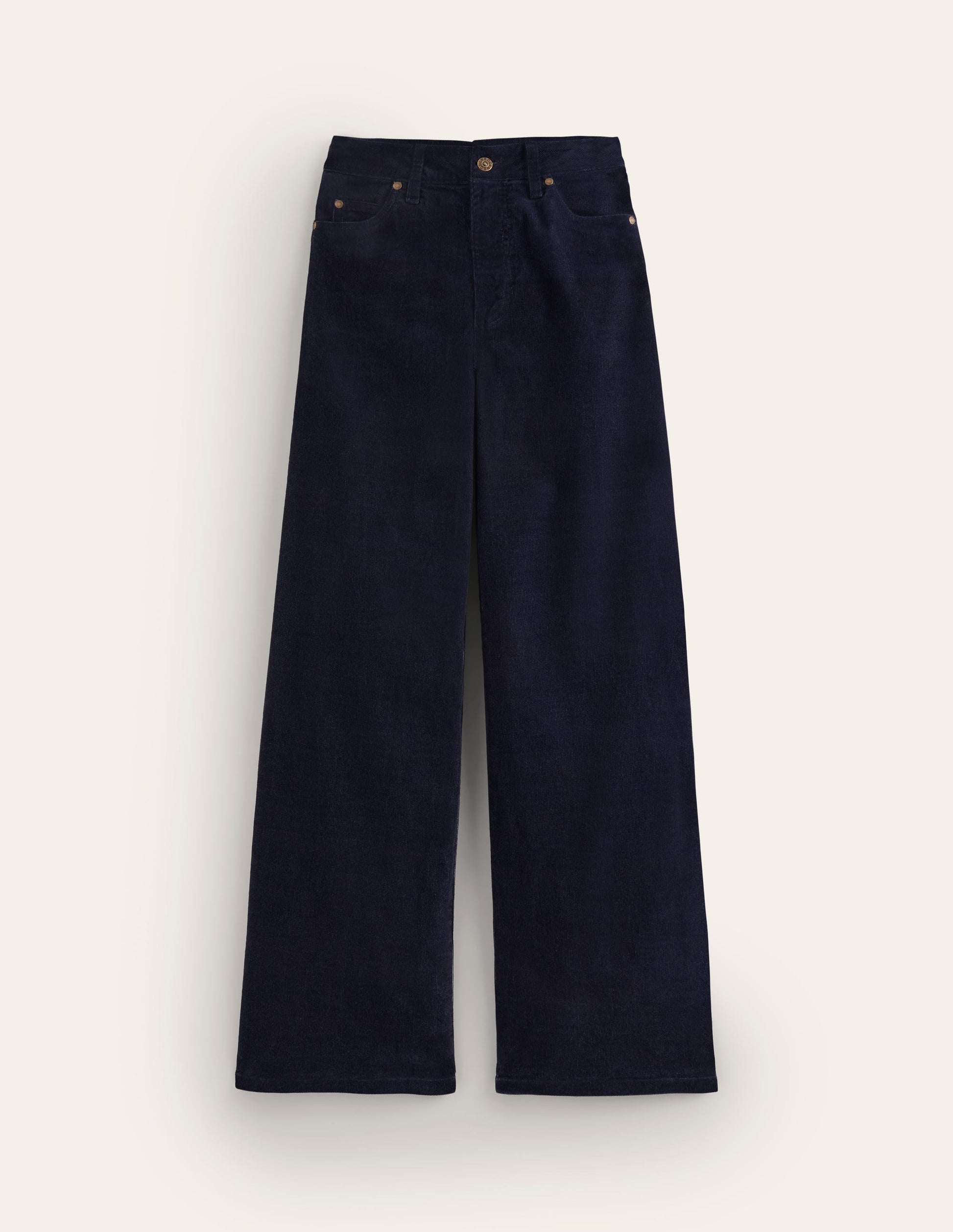 5 Pocket Cord Wide Jeans-Navy-6