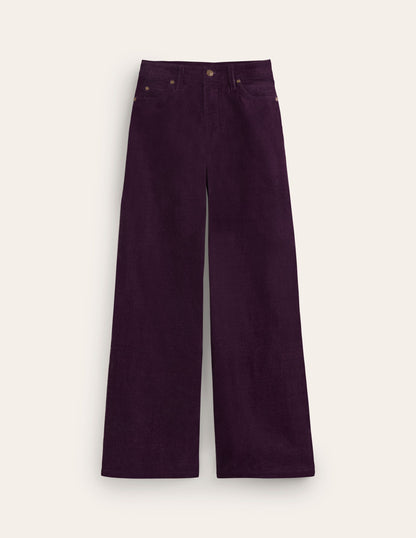 5 Pocket Cord Wide Jeans-Damson-6