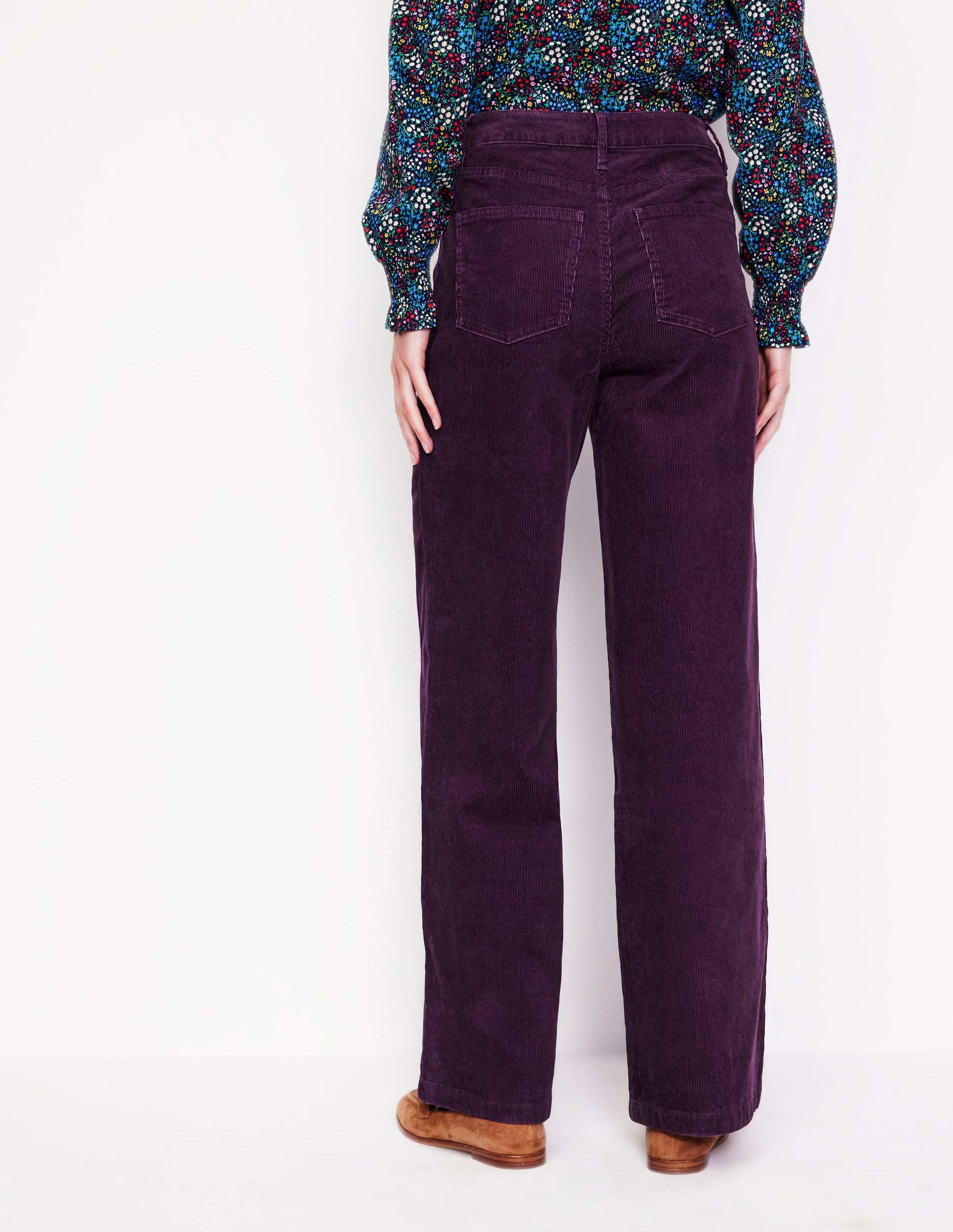5 Pocket Cord Wide Jeans-Damson-3